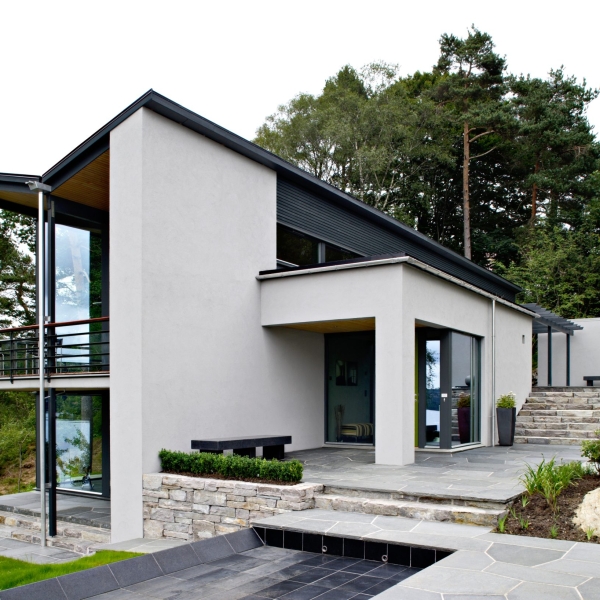 Front,View,Of,Modern,Designed,Concrete,Residential,House,In,Western